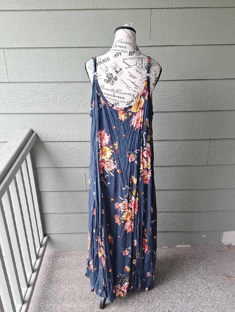 Torrid Trapeze Tank Maxi Dress Blue Floral Plus Size 4X - Picture 8 of 14